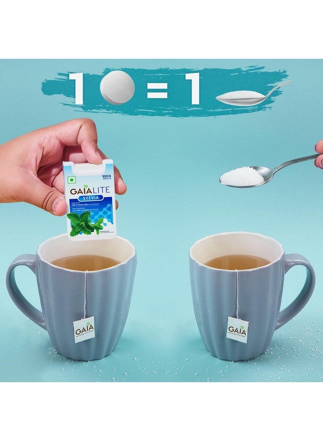 Gaia Lite Stevia Sweetener, 100 Tablets (Pack of 3)- Natural Sugarfree Sweetener Perfect for Diabetes Management | Quick Dissolve and a Healthy Substitute for Sugar|Made with 100% Pure and Natural Stevia Extract. With Zero Calories and Zero Sugar|Try Gaia Stevia Today! - Image 5