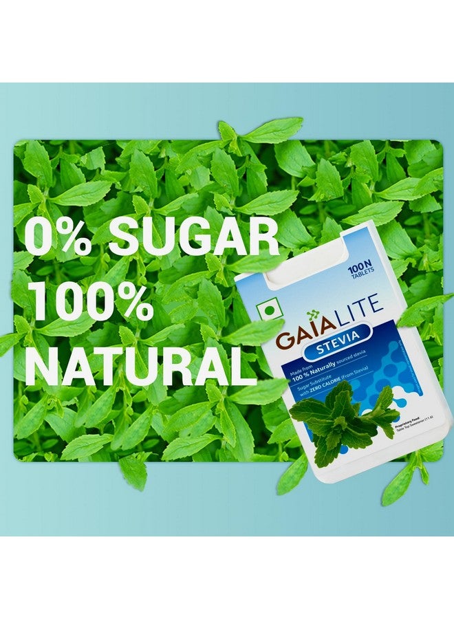 Gaia Lite Stevia Sweetener, 100 Tablets (Pack of 3)- Natural Sugarfree Sweetener Perfect for Diabetes Management | Quick Dissolve and a Healthy Substitute for Sugar|Made with 100% Pure and Natural Stevia Extract. With Zero Calories and Zero Sugar|Try Gaia Stevia Today! - Image 4