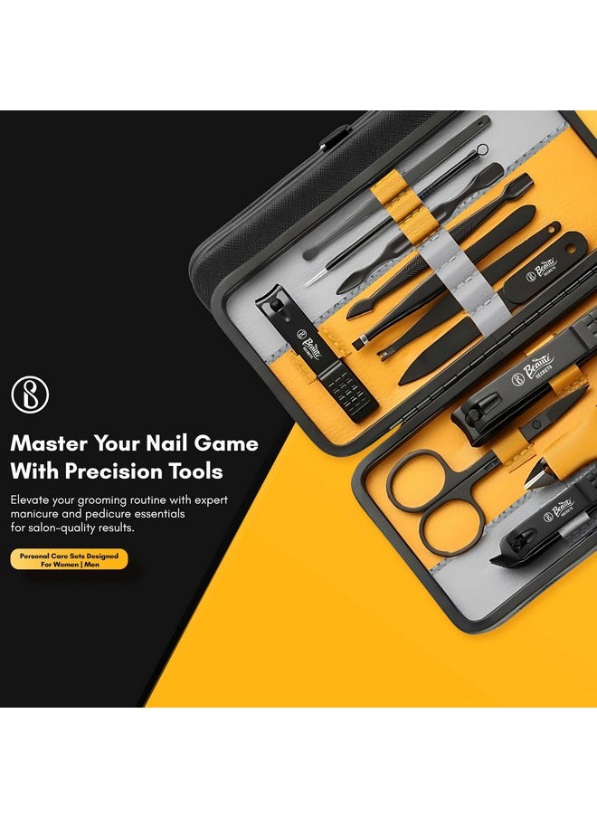 Beauté Secrets Essentials Manicure Set Nail Clippers, Stainless Steel Nail Scissors Grooming Kit, Acne needle, Blackhead Tool Leather Travel Case (Grey Yellow) - pzsku/ZCA93F0FE740777866187Z/45/_/1738306064/a33471ea-2869-4f0a-88ed-6a6a296b1797