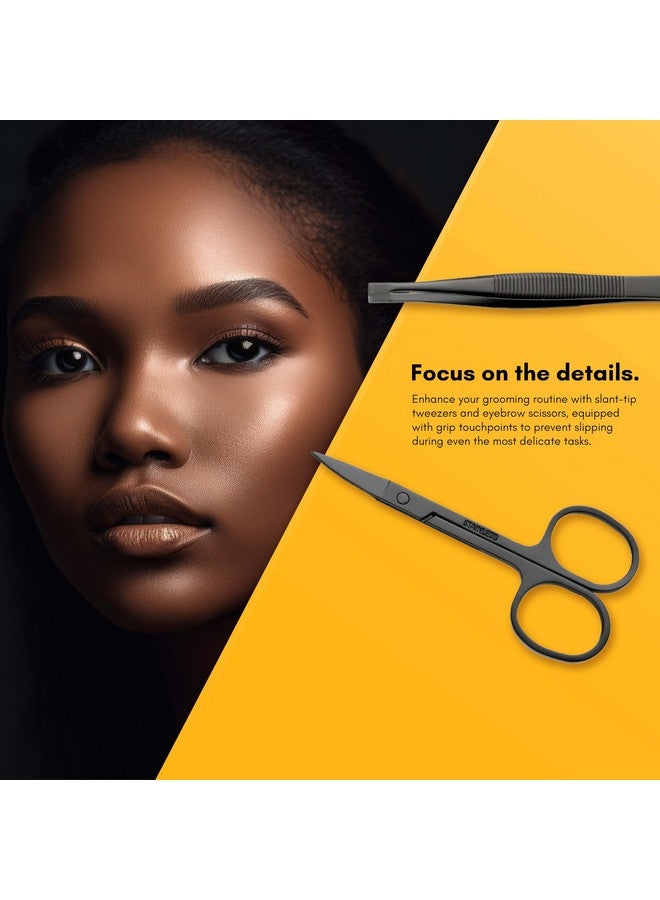 Beaute Secrets Beauté Secrets Essentials Manicure Set Nail Clippers, Stainless Steel Nail Scissors Grooming Kit, Acne needle, Blackhead Tool Leather Travel Case (Grey Yellow) - Image 5