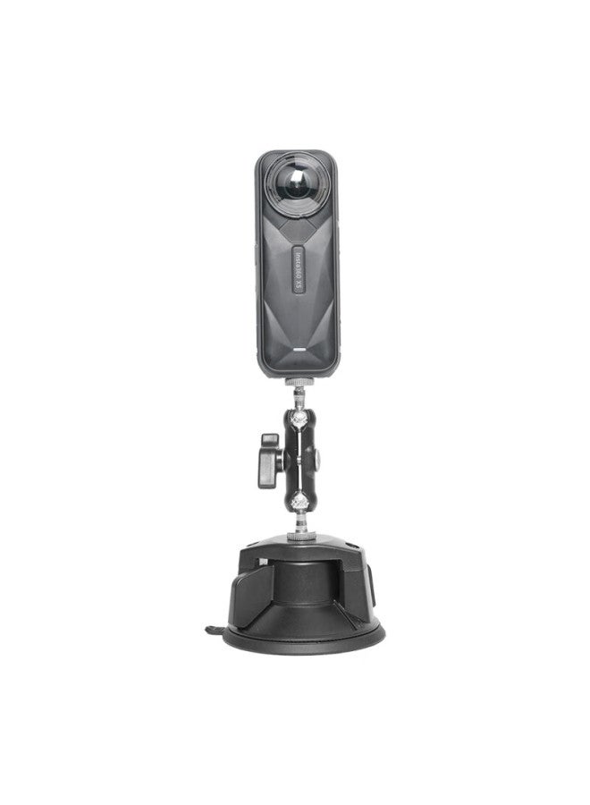 Qiye Vacuum Suction Cup Car Dashboard Mount Compatible With Insta360 X5 Action Camera, Instax5 Accessories, Car X3 Bracket, X4 Sunroof Glass