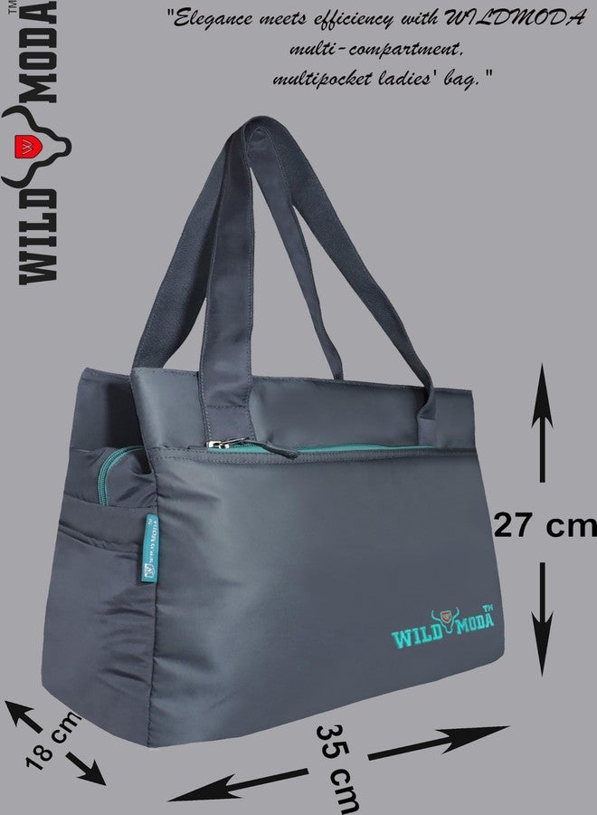 WILD MODA Women Shoulder Bag Grey & Turquoise - Image 4