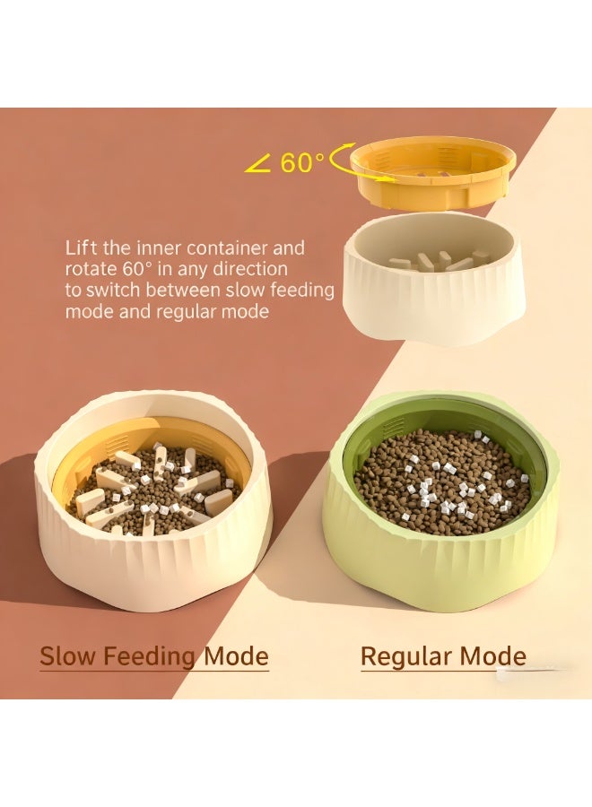 EPET 2-in-1 Pet Slow Feeder Dog Bowl & Regular Food Dish - Adjustable Anti-Gulping Bloat Stop Interactive Puzzle Bowl for Fast Eaters - BPA-Free Plastic (Green) - Image 3