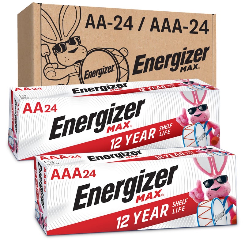 Energizer AA and AAA Batteries, 48 Count, Combo Pack Contains 24 Max Double A and 24 Max Triple A Batteries - Image 1