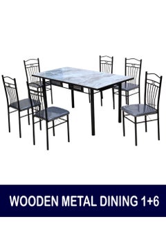 Set of 7 Pieces, Dining Tables Ceramic Top With 6 Chair Set - pzsku/ZCA9433F9AC24CAB39C0BZ/45/_/1731161717/48ce50a2-22b7-429d-b479-1444323550d6