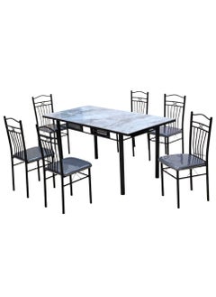 Set of 7 Pieces, Dining Tables Ceramic Top With 6 Chair Set - pzsku/ZCA9433F9AC24CAB39C0BZ/45/_/1731161768/49e37673-b4ae-42eb-8c5a-eb232b9f7a1f