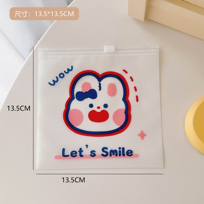 Travel Storage Bag Clothes Sealed Bag Clothes Transparent Sorting Bag for Production Luggage Classification Portable Pull Edge Bag 5# open-mouth rabbit
