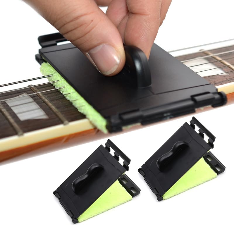 MAXCHEER Guitar String Cleaner Scrubber, Fingerboard Cleaning Cloth, Guitar Fretboard Cleaner Wiper, Cleaning Maintenance Care Kit for Guitar/Bass/Mandolin/Ukulele（2 Pack） - Image 1