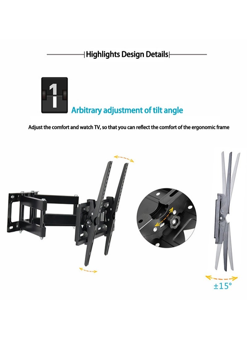 FlashHawk Full Motion TV Wall Mount Swivel Tilt and Retractable for Most 42-80 inch TVs  - Image 3