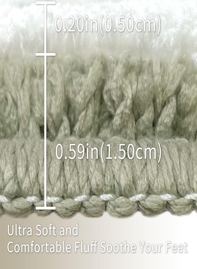 Tititex Luxury Sage Green Rhombus Stars Bathroom Rug, 17"x25" Classic Extra Soft and Absorbent Microfiber Bath Rugs, Non-Slip Plush Shaggy Bath Carpet for Bathroom Floor - Image 3