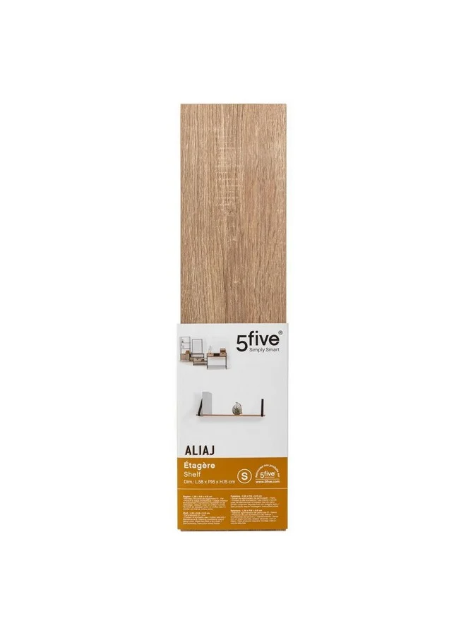 Five Simply Smart Aliaj High Quality Wall Shelf with Bracket Brown and Black 58 cm 193537