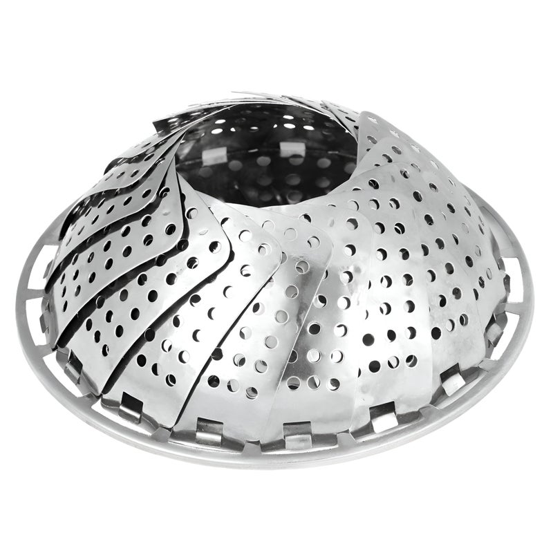Stainless Steel Steam Collapsible Strainer - Adjustable, Easy-to-Use Kitchen Tool for Cooking Healthy Vegetables and Meals, Fits Various Pot Sizes, Space-Saving Design (piece-1) - Image 1