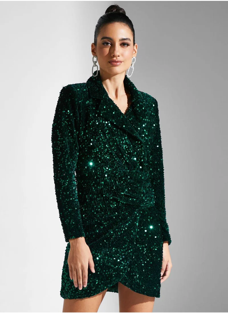 Golden Apple Sequin Detail Dress