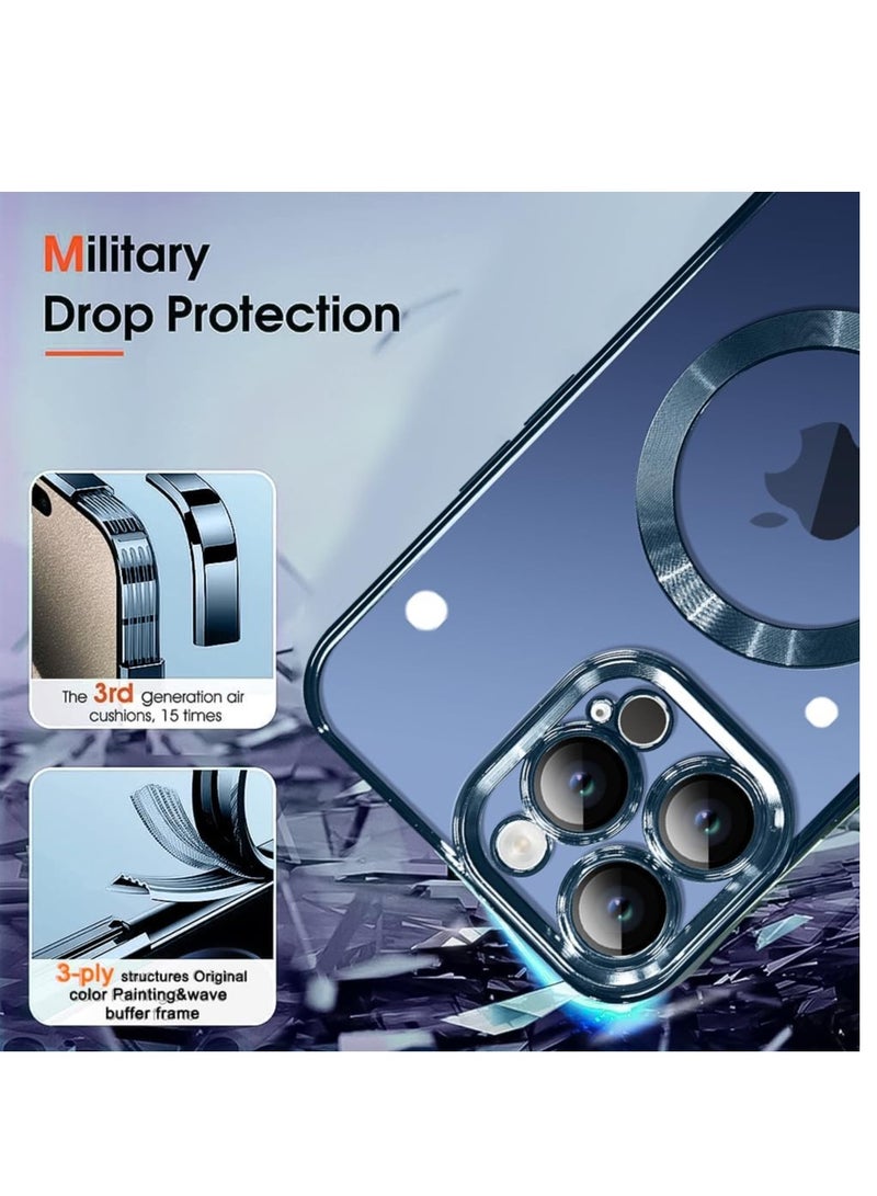 ELTRAZONE iPhone 15 Pro Max Case – Blue Titanium, Integrated Camera Lens Protection, Military Grade Drop Protection, TOP N56 Magnets, MagSafe Compatible - Image 4