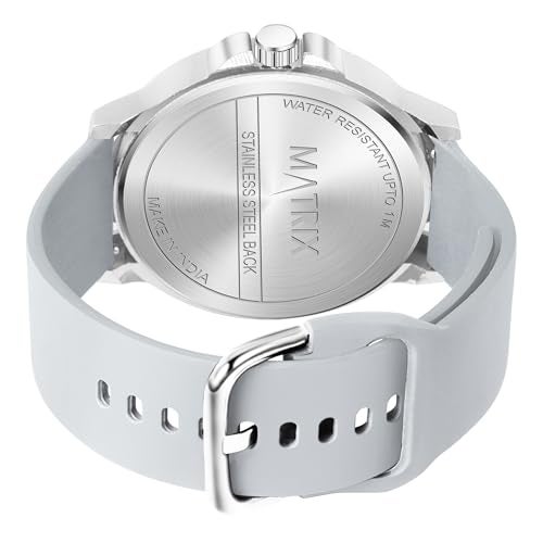 Matrix Classic 2.0 Day & Date Analog Watch with Softest Silicone Strap for Men & Boys (Teal) (Grey) - Image 5