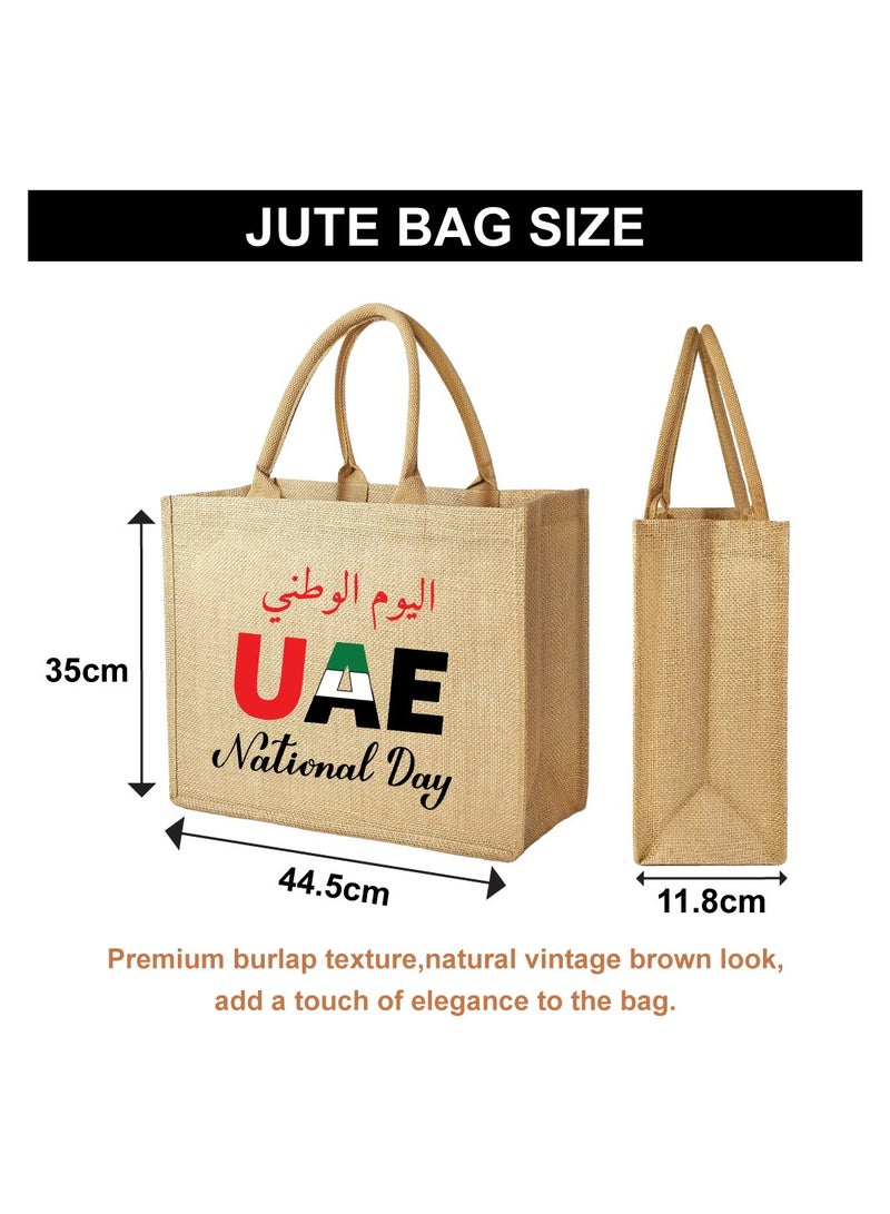 UAE National Flag day Design Printed Jute Bag - Reusable Eco-Friendly Tote for Groceries - Shopping and More - Image 2