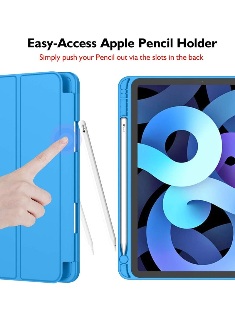Techie - Apple Smart Folio Flip Full Cover Tablet Case with Pencil Holder and Auto Wake/Sleep function for Apple iPad Air 4/5 (2020,2022 ,4th/5th Generation 10.9 Inch) – Ocean Blue - Image 1
