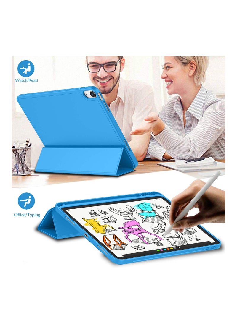Techie - Apple Smart Folio Flip Full Cover Tablet Case with Pencil Holder and Auto Wake/Sleep function for Apple iPad Air 4/5 (2020,2022 ,4th/5th Generation 10.9 Inch) – Ocean Blue - Image 1