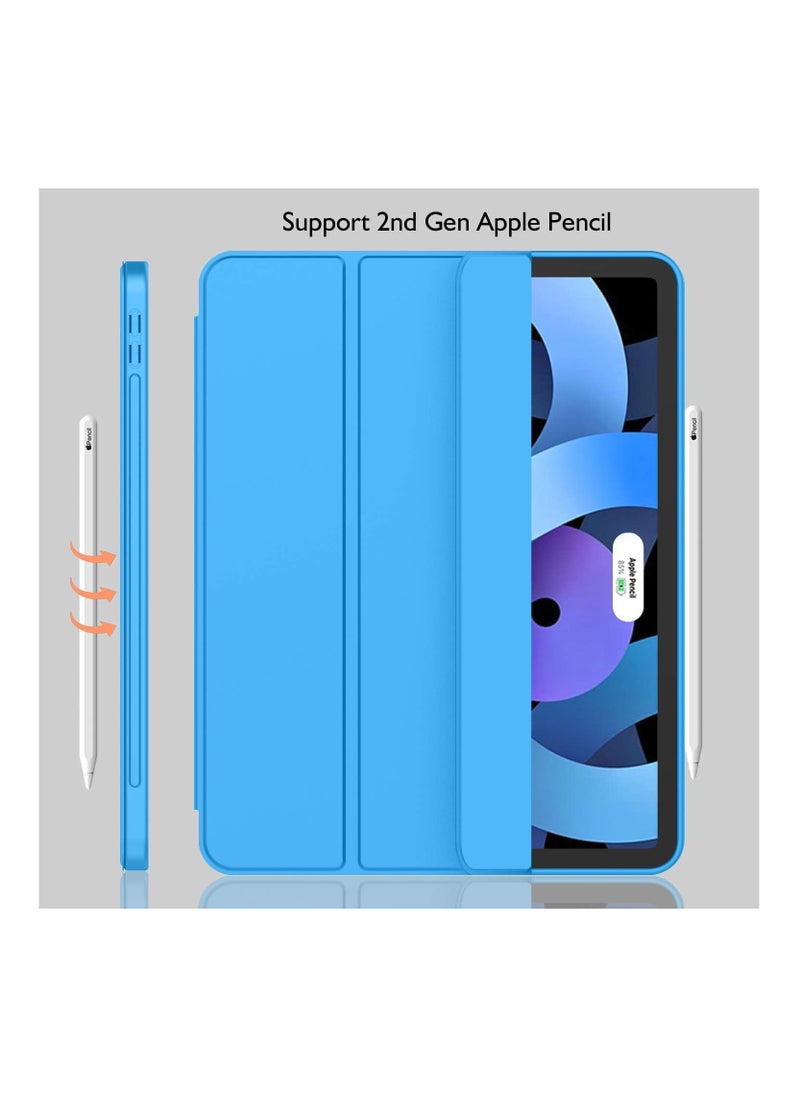 Techie - Apple Smart Folio Flip Full Cover Tablet Case with Pencil Holder and Auto Wake/Sleep function for Apple iPad Air 4/5 (2020,2022 ,4th/5th Generation 10.9 Inch) – Ocean Blue - Image 1