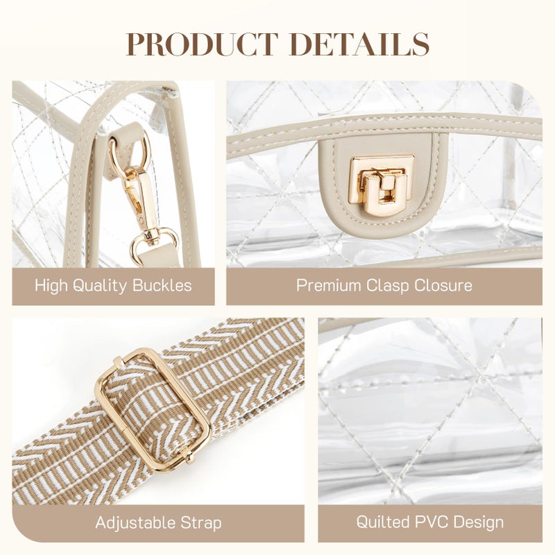 Missnine Clear Bag for Stadium Events Clear Crossbody Purse Stadium Approved Women Transparent Shoulder Bag for Concerts - Image 5