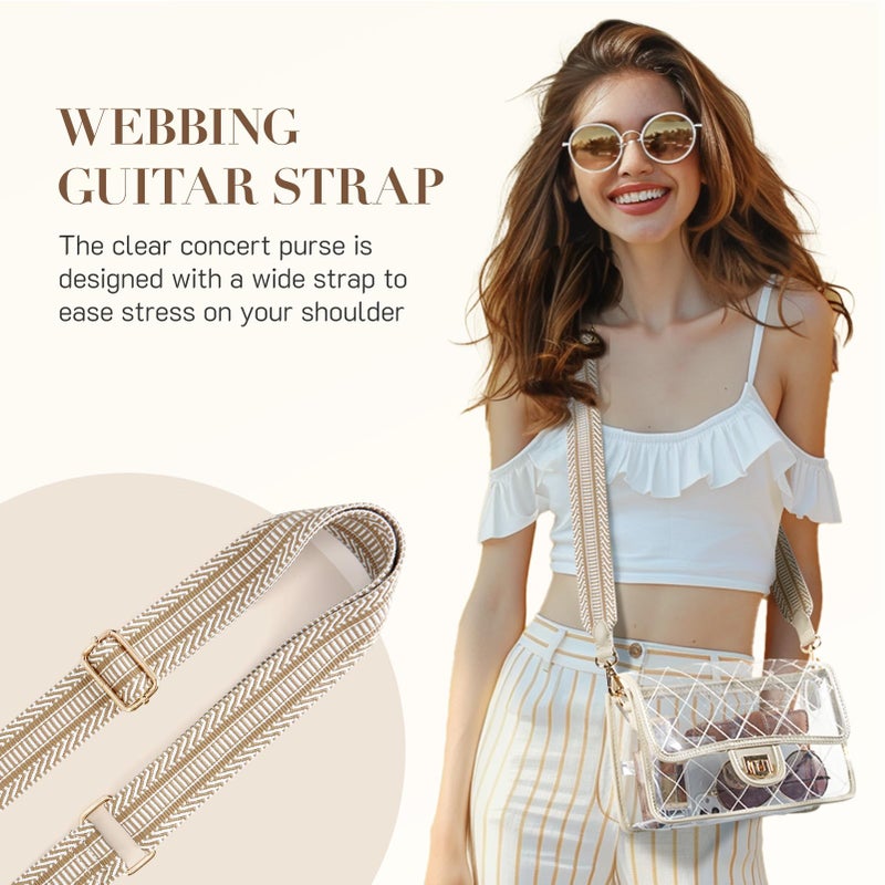 Missnine Clear Bag for Stadium Events Clear Crossbody Purse Stadium Approved Women Transparent Shoulder Bag for Concerts - Image 2
