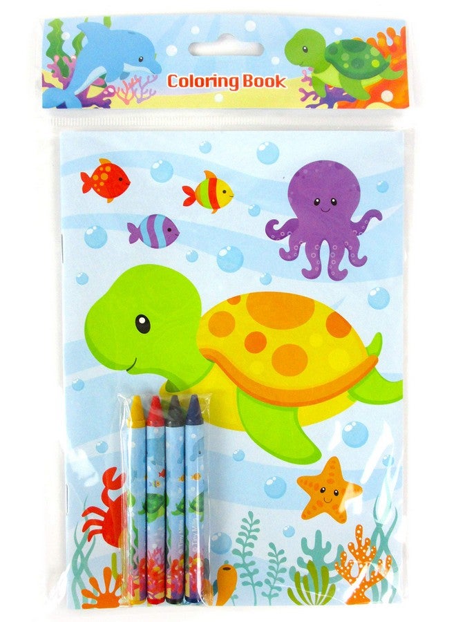 TINYMILLS Sea Turtles Animals Coloring Book Set With 12 Coloring Books And 48 Crayons Ocean Animals Birthday Party Supplies Favor Bag Filler Carnival Prizes Rewards - Image 3