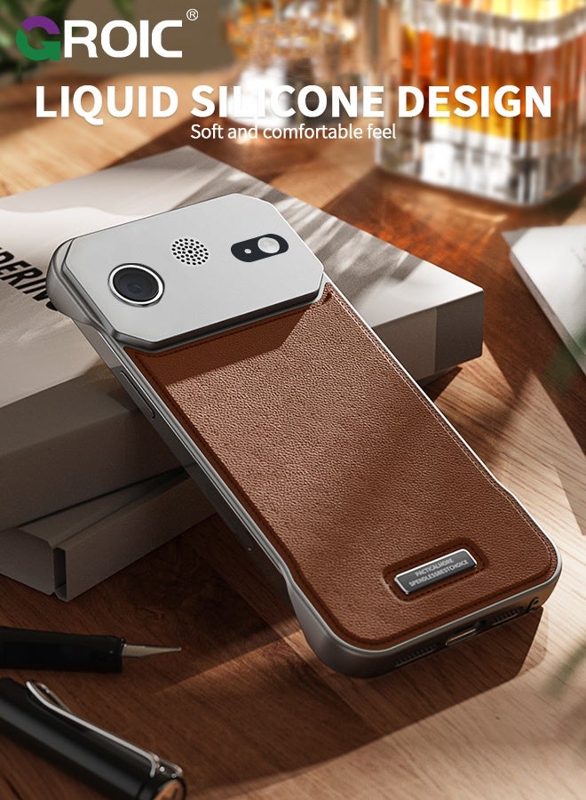 GROIC iPhone 17 Air Case,Luxury Aromatherapy Pu Leather Magnetic Slim Phone Case,Magnetic iPhone 17 Air Phone Cover,Frameless Minimalist Design iPhone 17 Air Phone Shell 6.5inch - Image 4