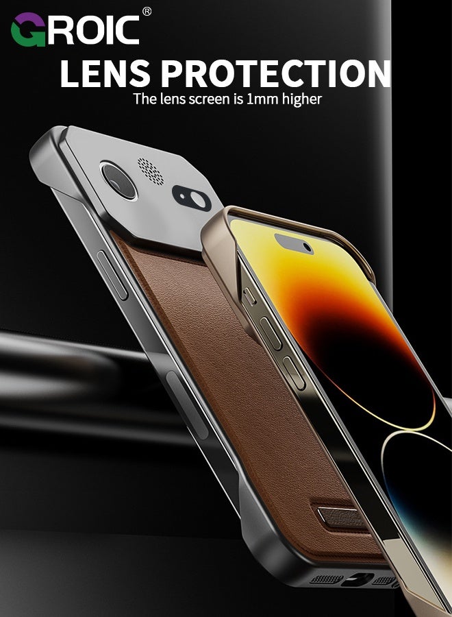 GROIC iPhone 17 Air Case,Luxury Aromatherapy Pu Leather Magnetic Slim Phone Case,Magnetic iPhone 17 Air Phone Cover,Frameless Minimalist Design iPhone 17 Air Phone Shell 6.5inch - Image 5