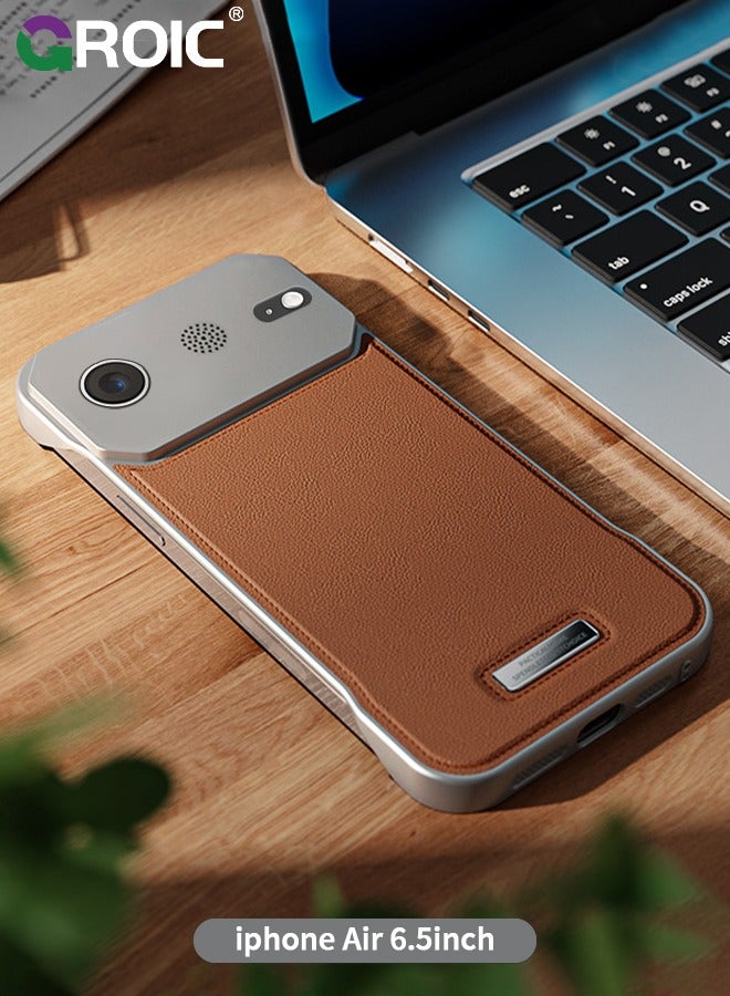 GROIC iPhone 17 Air Case,Luxury Aromatherapy Pu Leather Magnetic Slim Phone Case,Magnetic iPhone 17 Air Phone Cover,Frameless Minimalist Design iPhone 17 Air Phone Shell 6.5inch