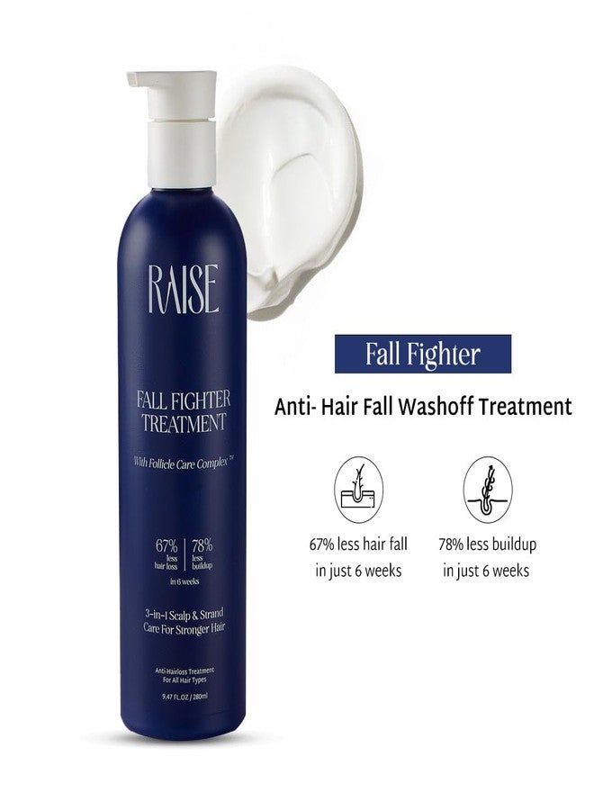 Raise Fall Fighter 3-in-1 Anti Hair Fall & Scalp Treatment Mask + Conditioner | Clinically Proven 67% Less Hair Loss | Patented Follicle Care Complex with Coconut Oil & Pineapple | 280ml - Image 3