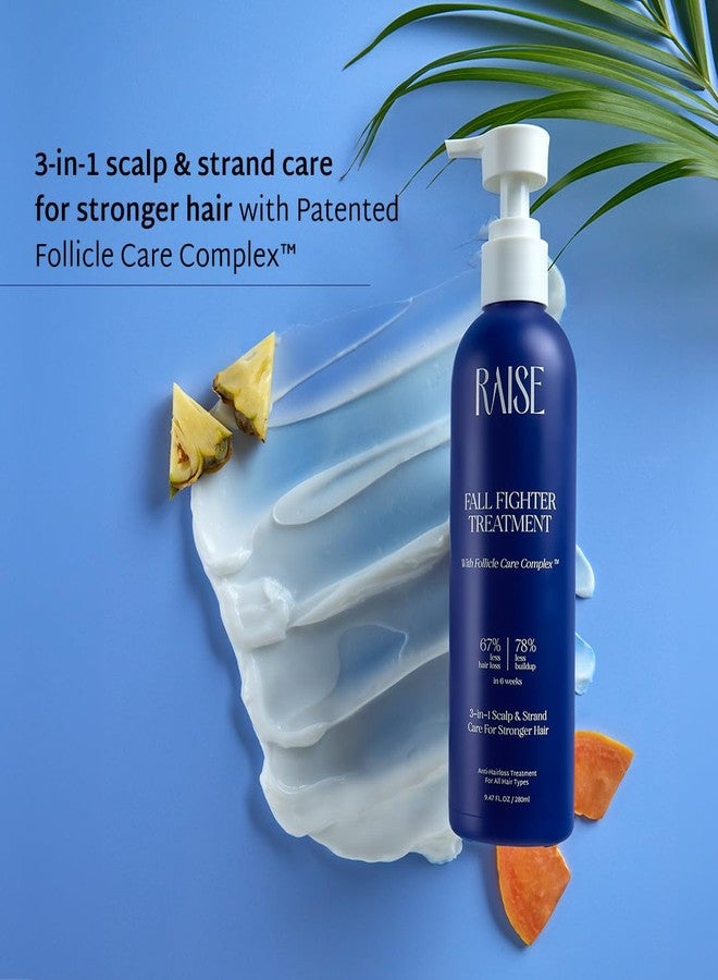 Raise Fall Fighter 3-in-1 Anti Hair Fall & Scalp Treatment Mask + Conditioner | Clinically Proven 67% Less Hair Loss | Patented Follicle Care Complex with Coconut Oil & Pineapple | 280ml - Image 4
