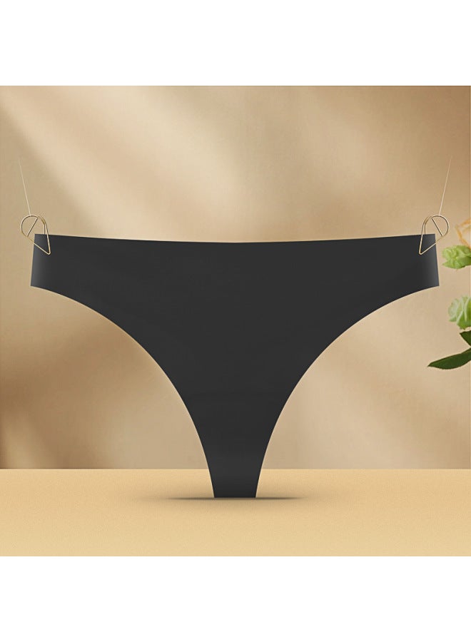 Europe And The United States Foreign Hot Seamless One-piece Ice Silk Ladies Underwear Bikini Low Waist Girls Thong Head