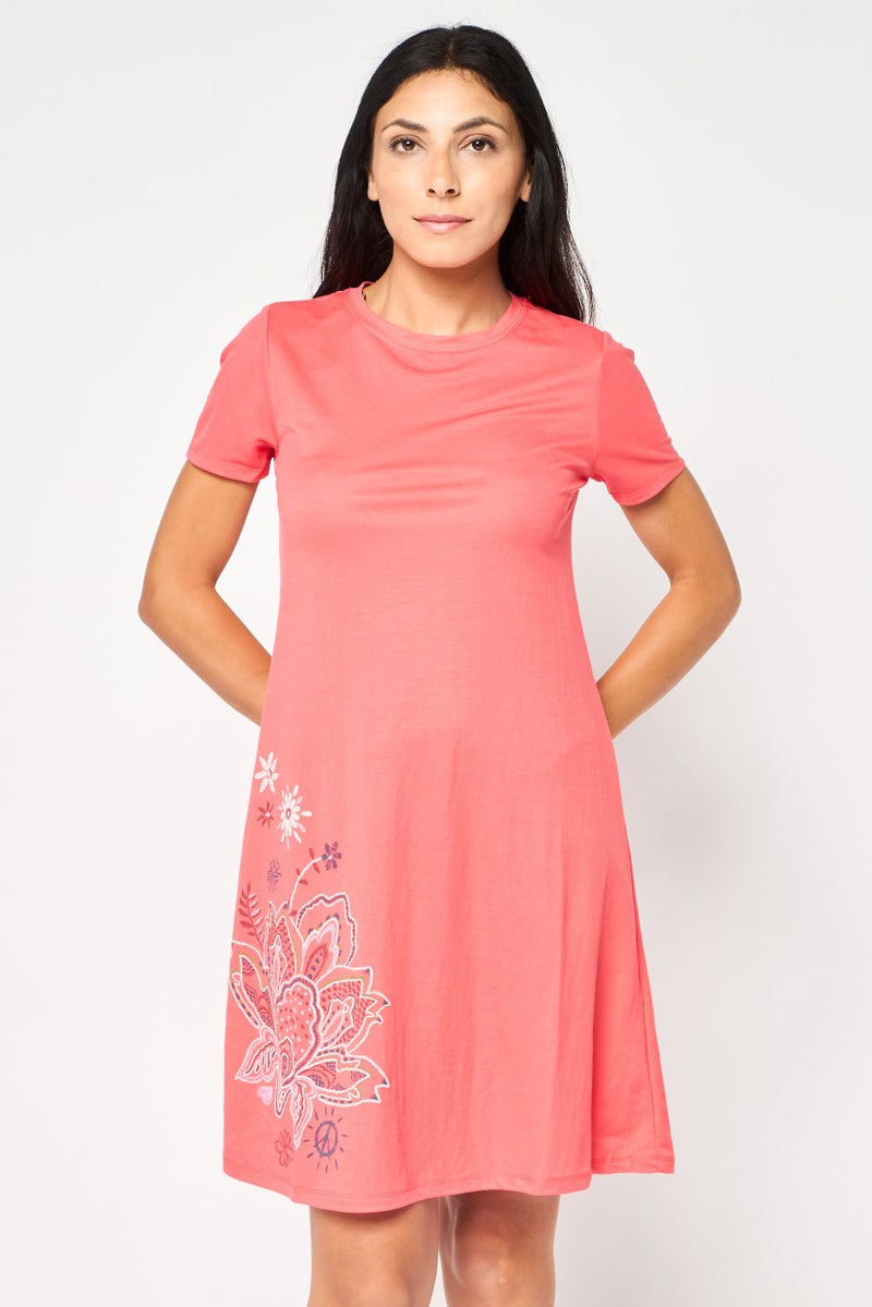 DESIGUAL Women Embroidered Mini Dress, Pink - Image 1