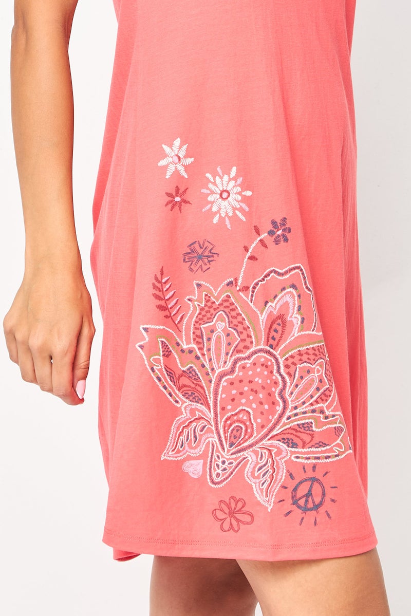 DESIGUAL Women Embroidered Mini Dress, Pink - Image 4