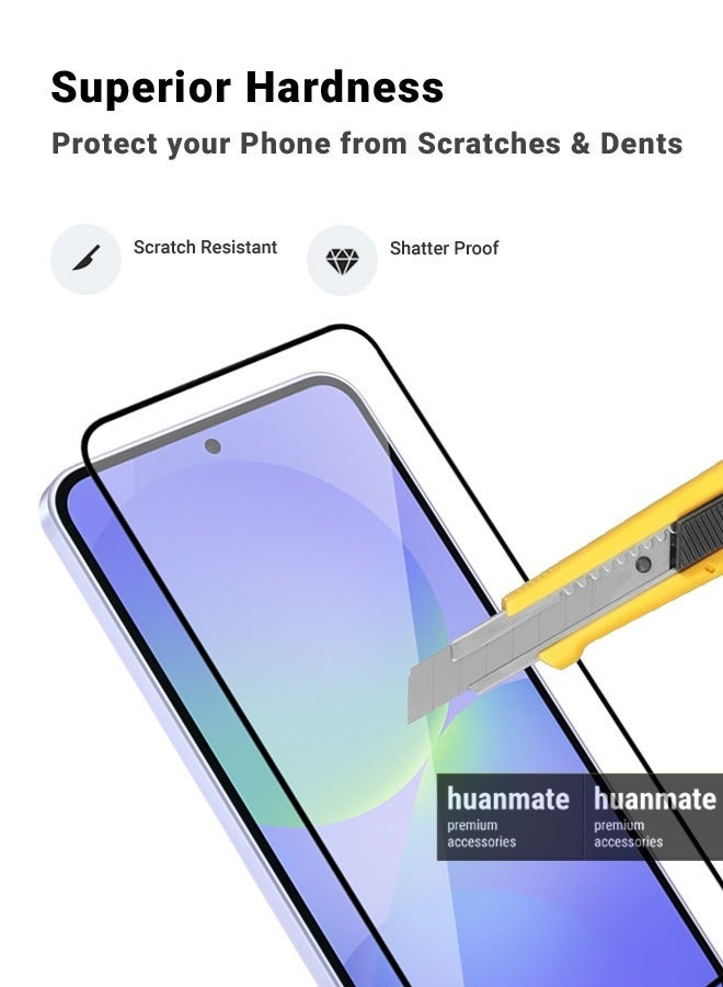 huanmate 2 Pieces Samsung Galaxy A36 Screen Protector – Premium Edge to Edge Tempered Glass, High Transparency, Delicate Touch, Anti-Explosion, Smooth Arc Edges, Easy Installation - Image 3