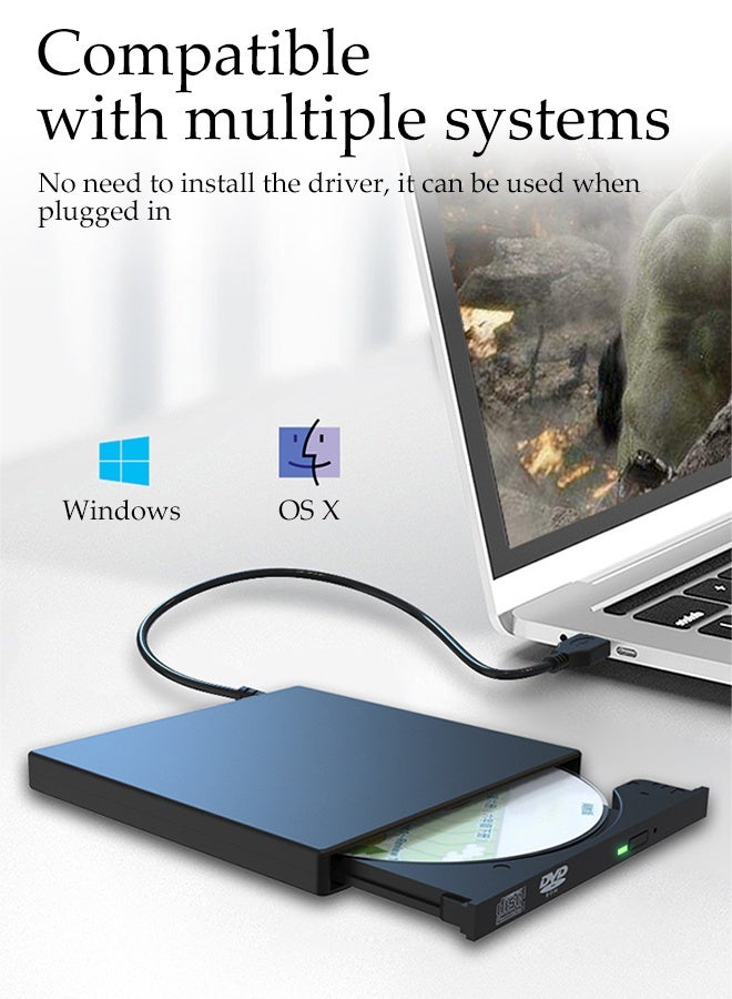 DUNISO Super Ultra Slim Portable DVD Drive with USB 2.0,External Drive with DISC Support , CD/DVD Burner & Reader for Laptops & Desktops (Black) - Image 4