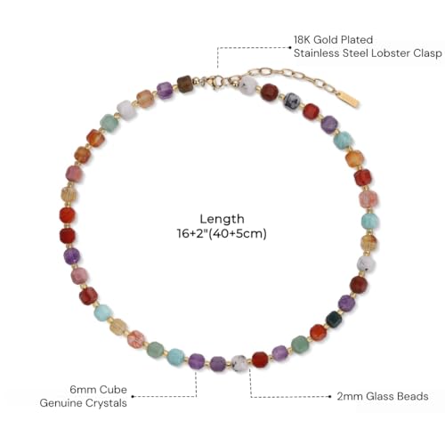 COAI Women's Chakra Necklace, Healing Crystal Beaded Necklace for Women - Image 3