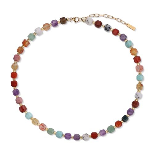 COAI Women's Chakra Necklace, Healing Crystal Beaded Necklace for Women - Image 1