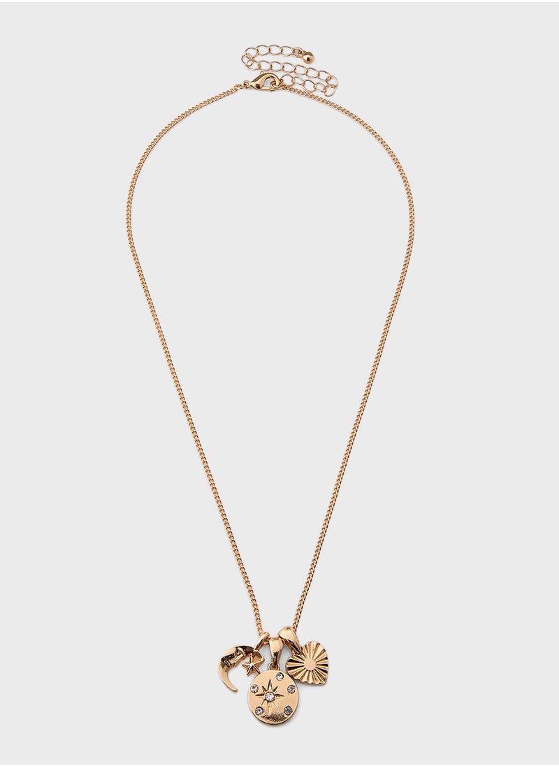 ELLA 3 Mix Pack Moon Pendant With Chain Necklace  With Two Mix Pack Pendants  - Image 1