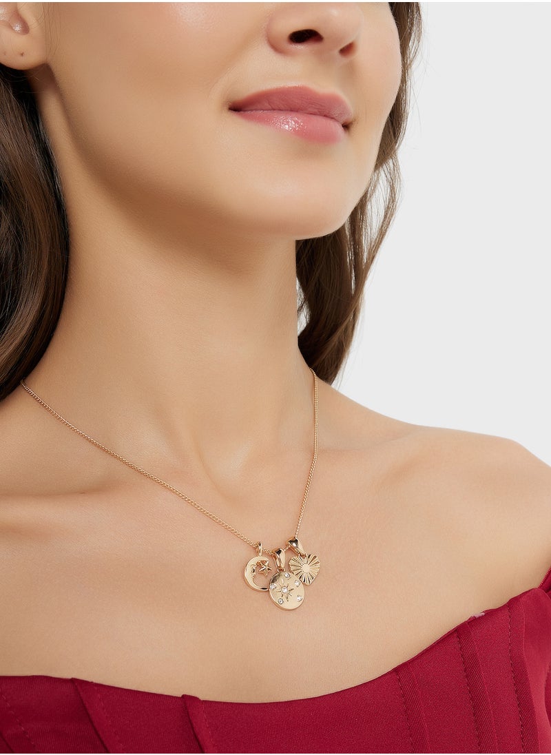 ELLA 3 Mix Pack Moon Pendant With Chain Necklace  With Two Mix Pack Pendants  - Image 4