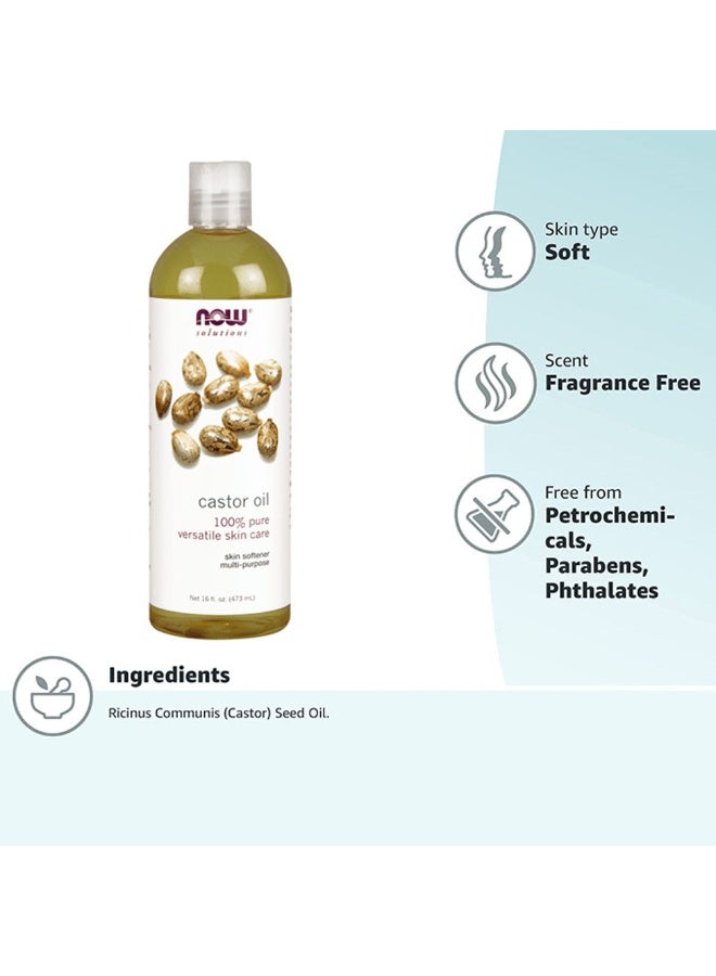 Now Foods Castor Oil for Skin Care 473ml - Image 2