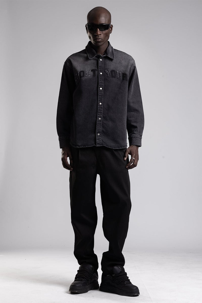 Catch Embroidered Denim Shirt - Image 1