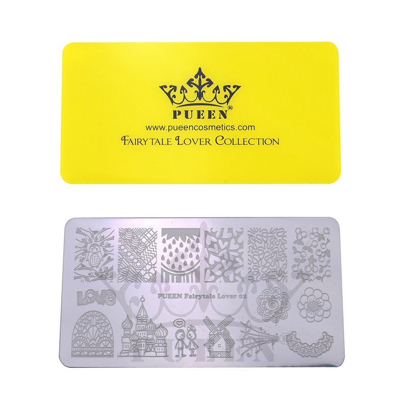 PUEEN Nail Art Stamping Plate - Fairytale Lover 02-125x65mm Unique Nailart Polish Stamping Manicure Image Plates Accessories Kit BH000662 - Image 2