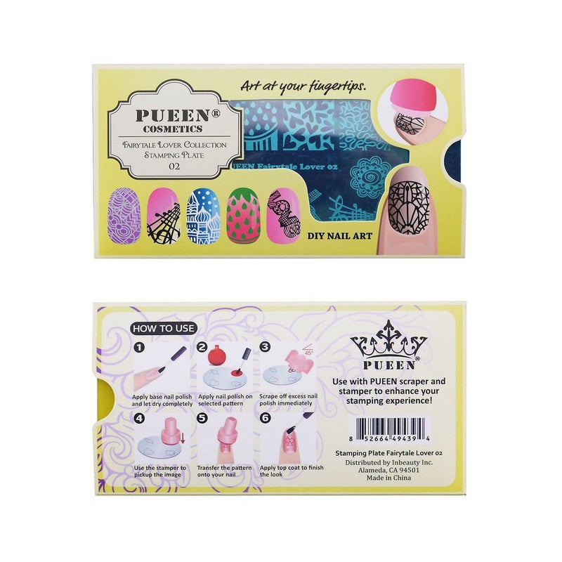 PUEEN Nail Art Stamping Plate - Fairytale Lover 02-125x65mm Unique Nailart Polish Stamping Manicure Image Plates Accessories Kit BH000662 - Image 3