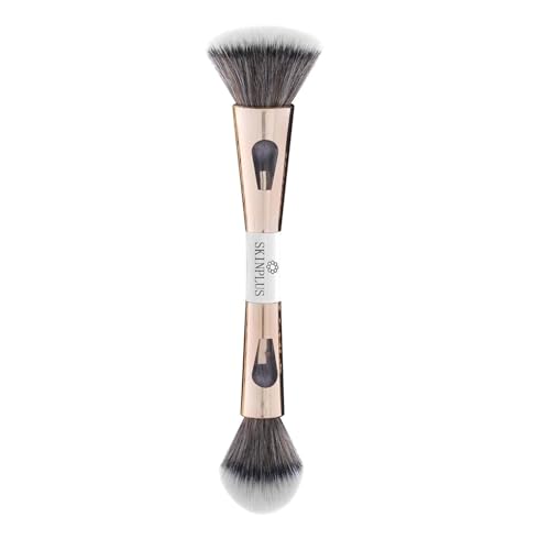 SKINPLUS 4 in 1 Travel Brush with Foundation, Powder, Eyeshadow Blending Brush | Soft Bristles Makeup Brushes Set for Women - Image 4