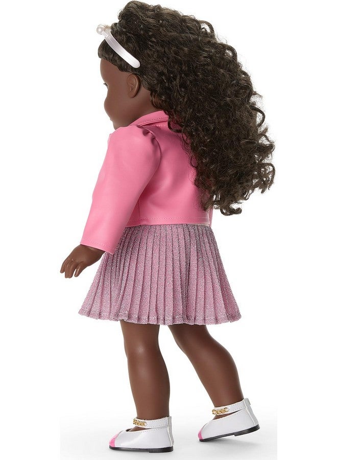 American Girl دمية أمريكان جيرل ترولي مي بطول 18 بوصة بزي شهير مع سترة وقميص وتنورة وحذاء مسطح وأحزمة كاحل، للأعمار من 6 سنوات فما فوق - Image 3