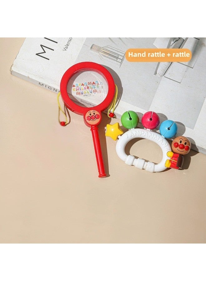 Small Sand Hammer Baby Red Bite Rattle Hand Grasping Training Newborns Listening To Black And White Early Education Educational Toys-Color:Hand Rattle + Rattle - Image 1
