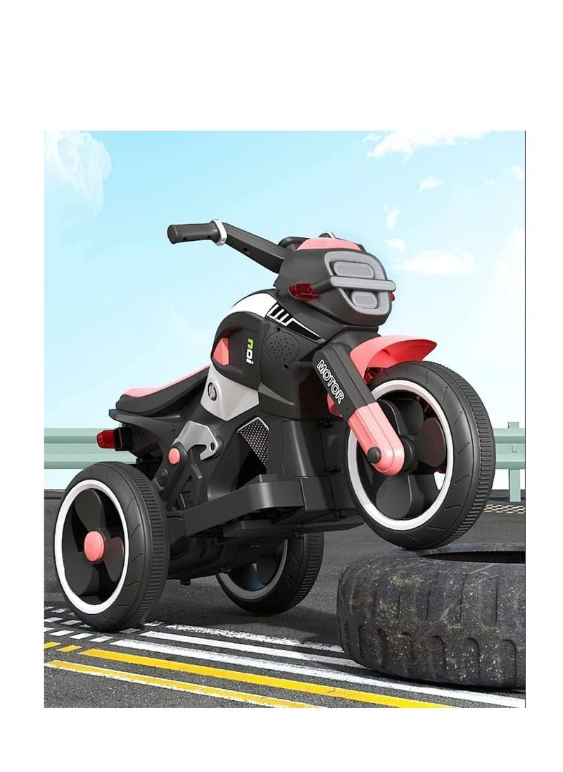 Ntech NTECH New Model Children Ride on Toy With Music Light 3 Wheels Rechargeable Battery Car Baby Motorbike 2-7year Boy & Girl Can Sit In Toy Car Scooter Kids Electric Motorcycle, color Pink  - Image 4