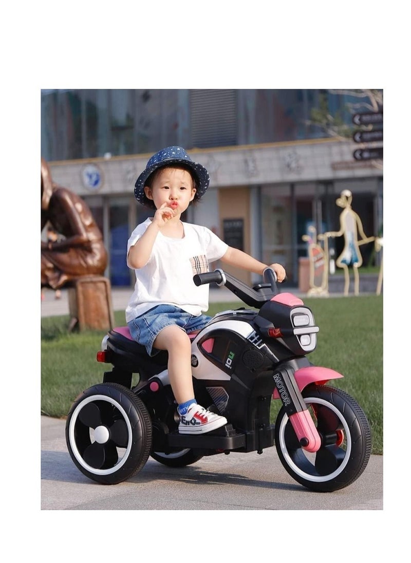Ntech NTECH New Model Children Ride on Toy With Music Light 3 Wheels Rechargeable Battery Car Baby Motorbike 2-7year Boy & Girl Can Sit In Toy Car Scooter Kids Electric Motorcycle, color Pink  - Image 2