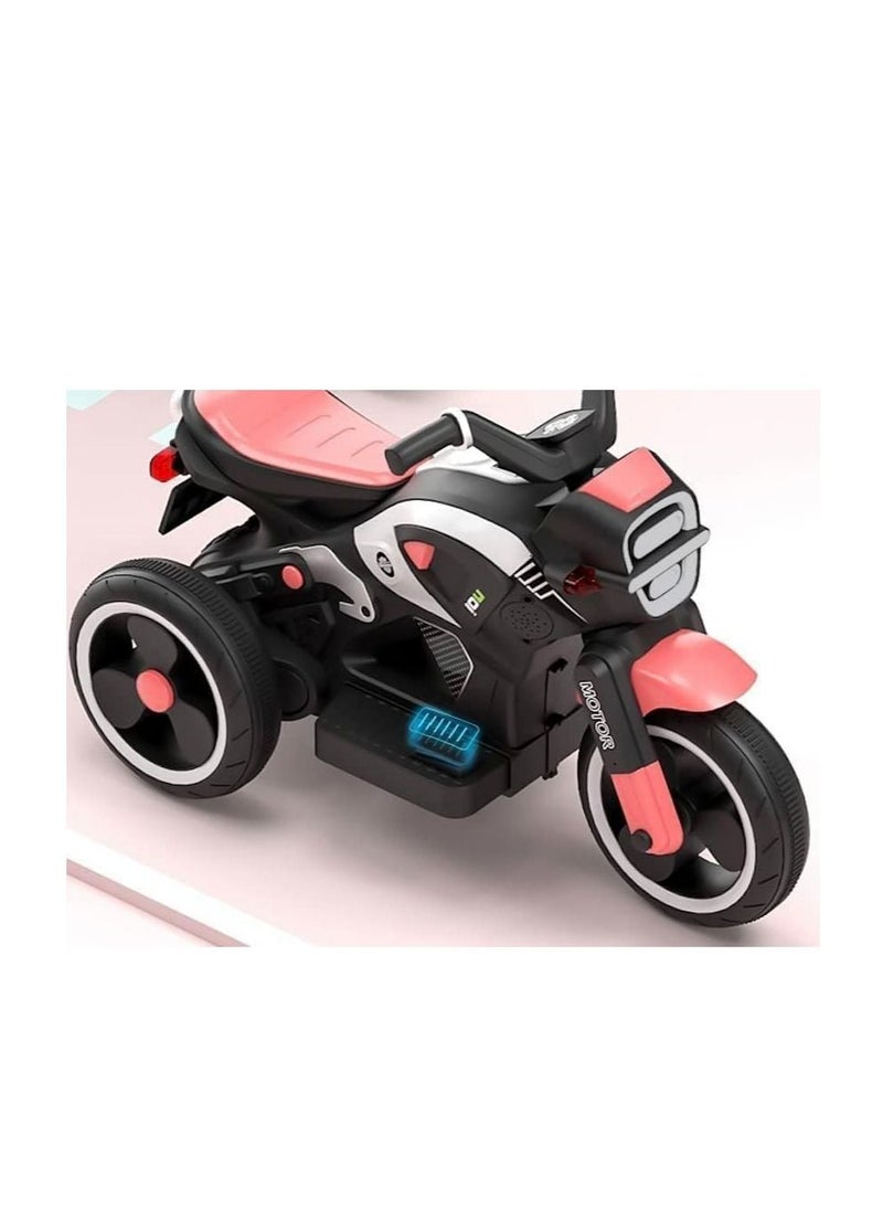 Ntech NTECH New Model Children Ride on Toy With Music Light 3 Wheels Rechargeable Battery Car Baby Motorbike 2-7year Boy & Girl Can Sit In Toy Car Scooter Kids Electric Motorcycle, color Pink  - Image 5